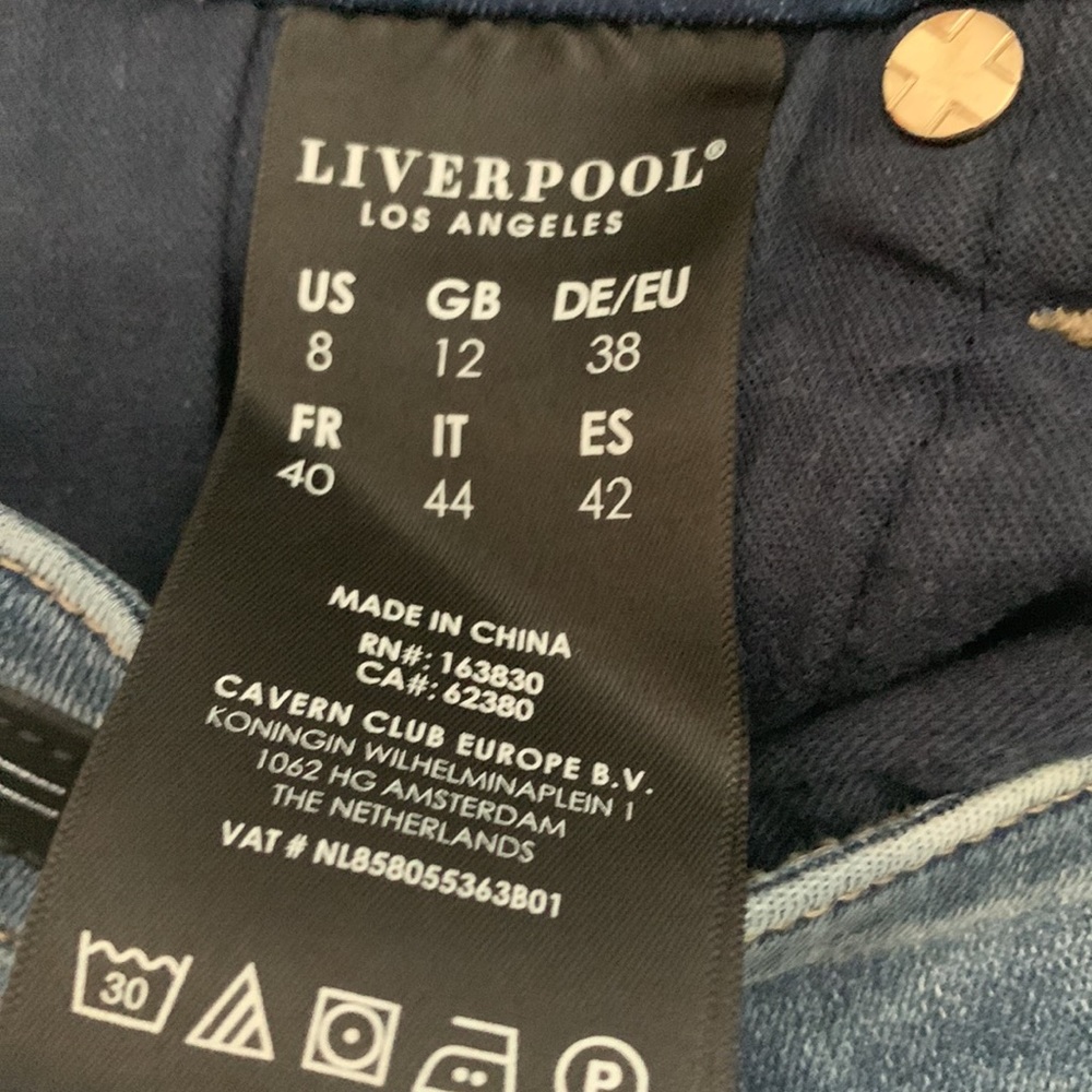 Liverpool Jeans Company Medium Blue Cropped Flare Jeans - Picture 8 of 16